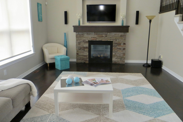 Living Room with Turquoise Accents